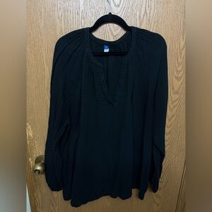 Old Navy Linen Black Women's Blouse